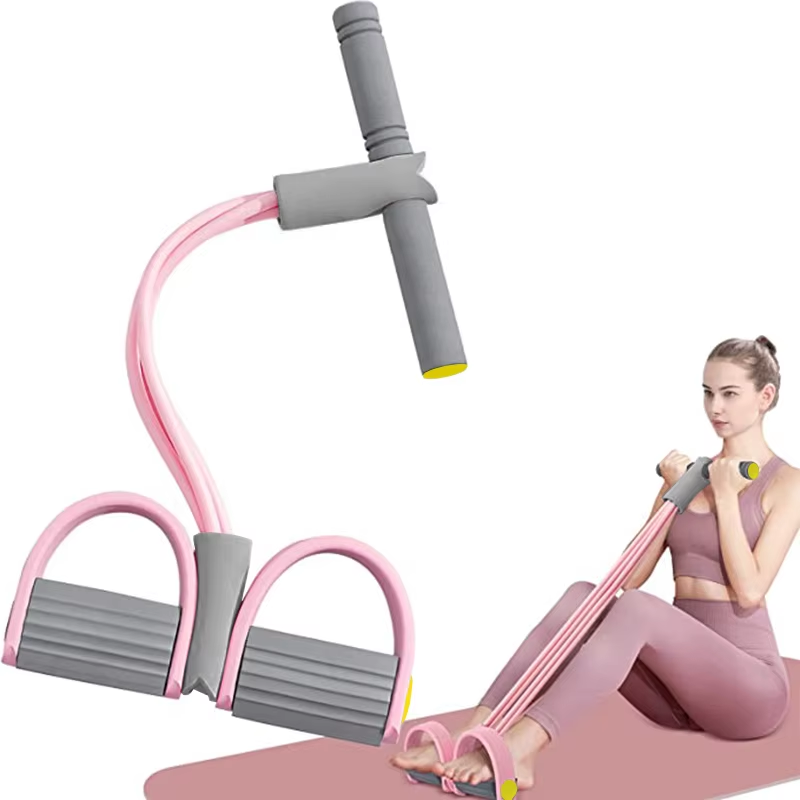 Yoga Fitness Youtube - 4チューブ抵抗バンドヨガペダルプラー弾性プルロープフィットネス機器、腹部、腰、腕のトレーニング用