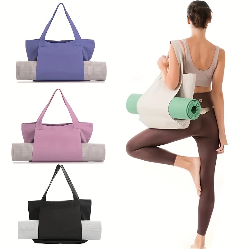 Yoga Fitness Mat - 多目的ヨガバッグ ヨガマット収納トート 大容量 ポータブル キャンバス収納バッグ フィットネス