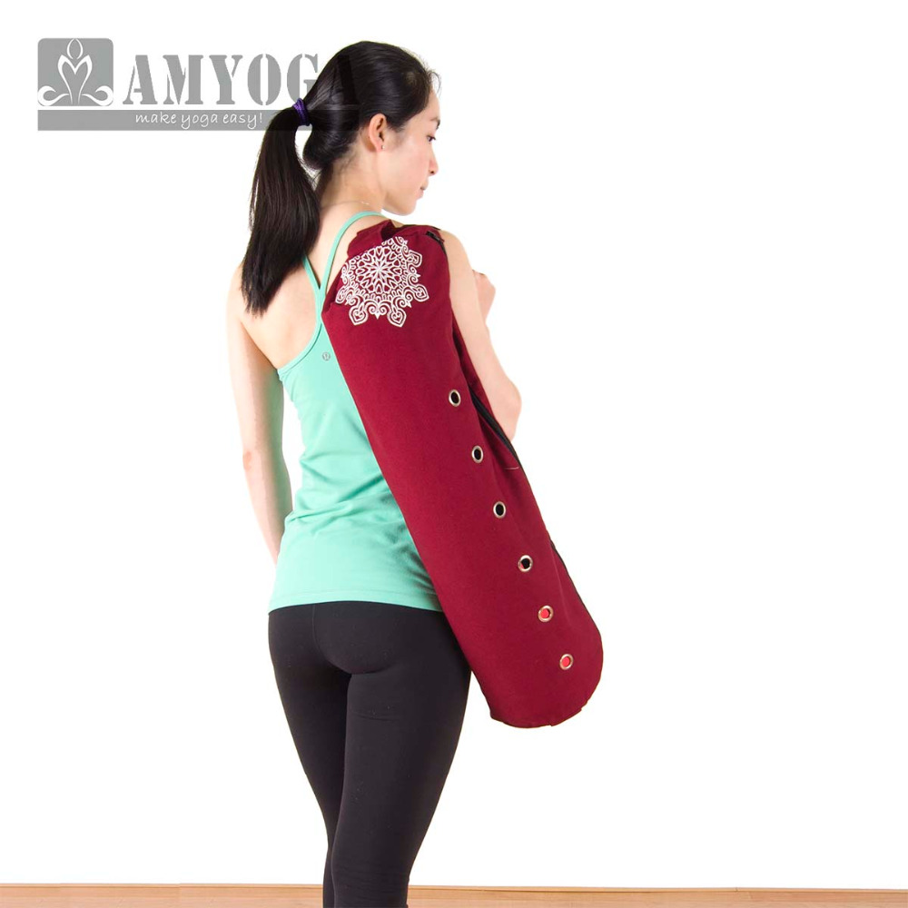 Yoga Fitness Mat - キャンバスヨガマットバッグ シングルショルダー ジムマットバッグ フィットネススポーツバックパック ヨガバッグ 6-8mmマット用