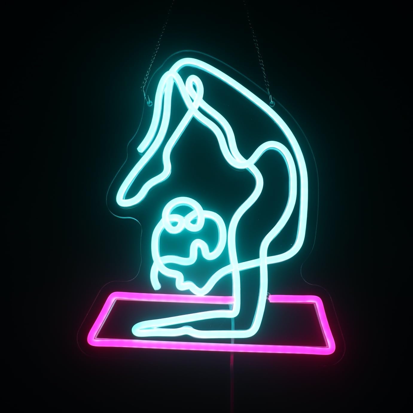 Yoga Fitness Rooms - ヨガネオンサイン調光可能なLEDウォールライトフィットネスルームの壁装飾LEDライトペットスパヨガルームダンスルームウォールアートオープニングギフト