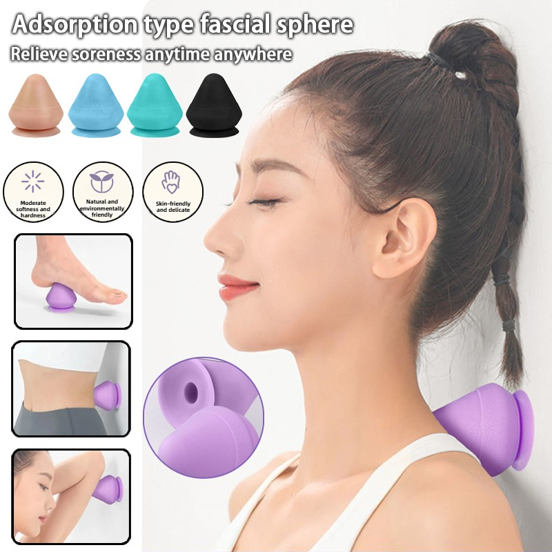 Shoulder Massage Ball - 新しい吸着式筋膜ボールマッサージコーン足腰背中肩と首シリコンマッサージボールフィットネス経絡ツボ