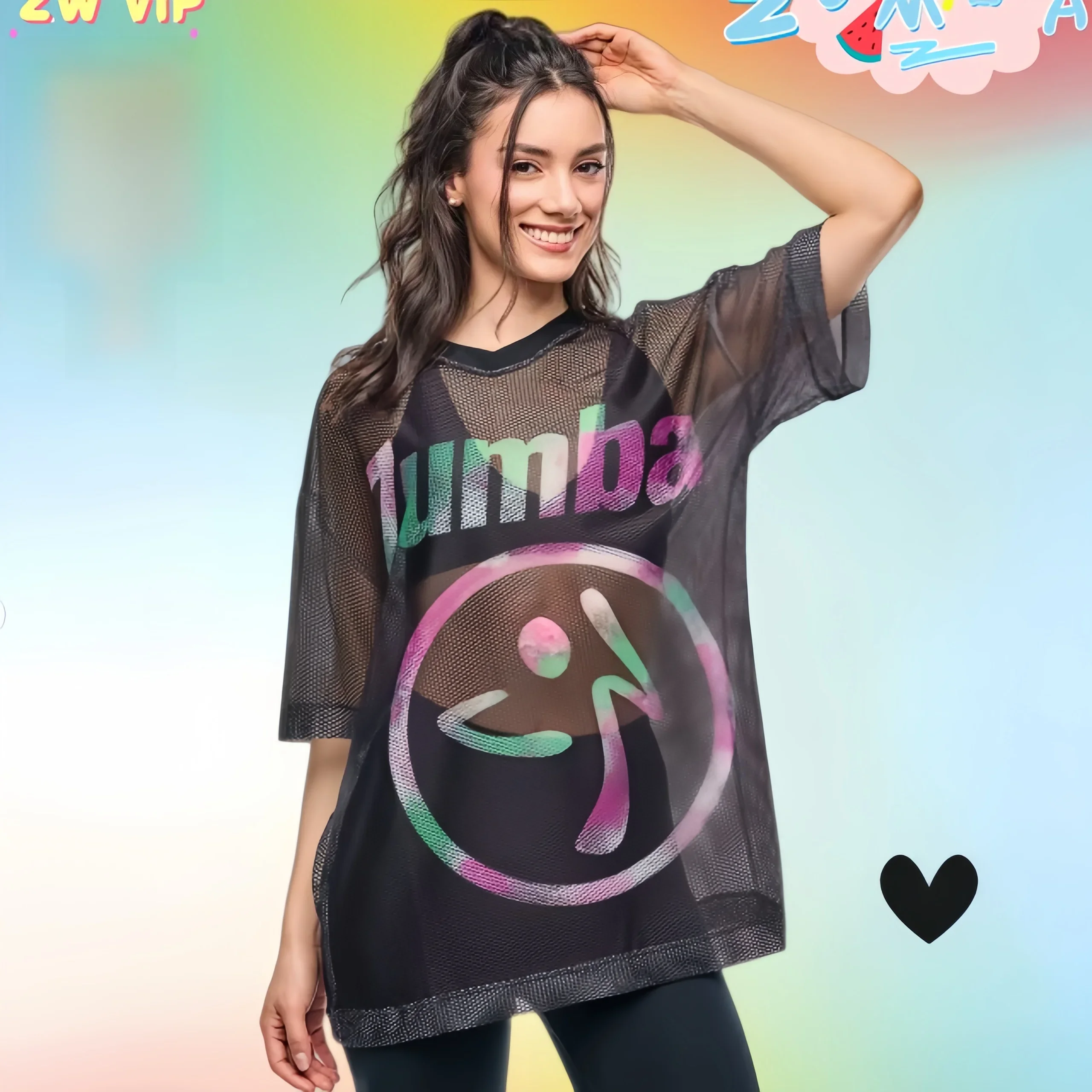 メンズ＆レディース ブラックメッシュ 通気性 ズンバダンスト - Zumba & Yoga Fitness By Anushree Pune Reviews のレビューと価格