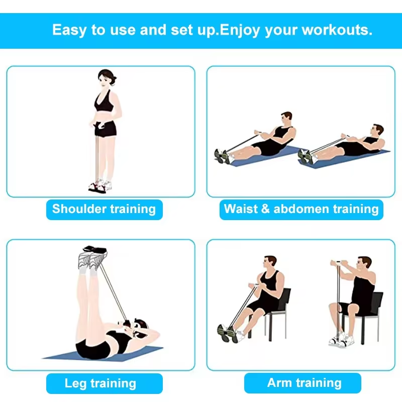4チューブ抵抗バンドヨガペダルプラー弾性プルロープフィットネ - Yoga Fitness Youtube のレビューと価格