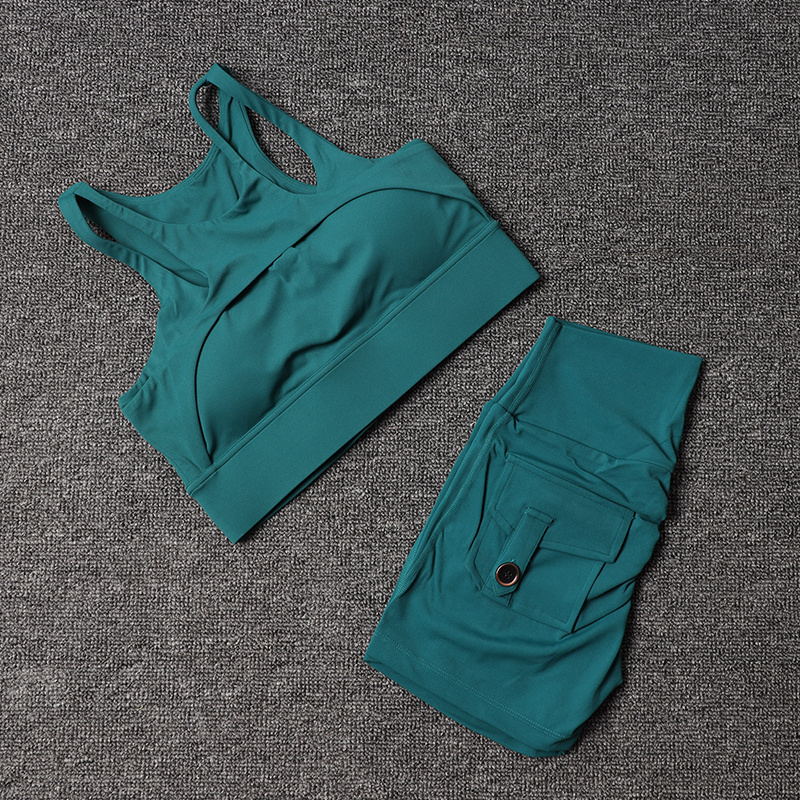 フィットネスショーツヨガセット女性のトラックスーツハイウエス - Yoga Y Fitness のレビューと価格