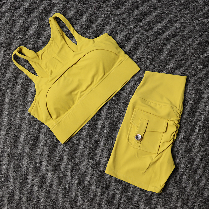 フィットネスショーツヨガセット女性のトラックスーツハイウエス - Yoga Y Fitness のレビューと価格