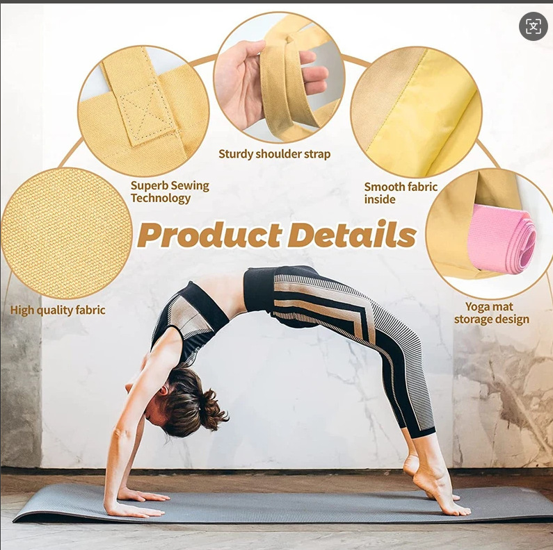多目的ヨガバッグ ヨガマット収納トート 大容量 ポータブル  - Yoga Fitness Mat のレビューと価格
