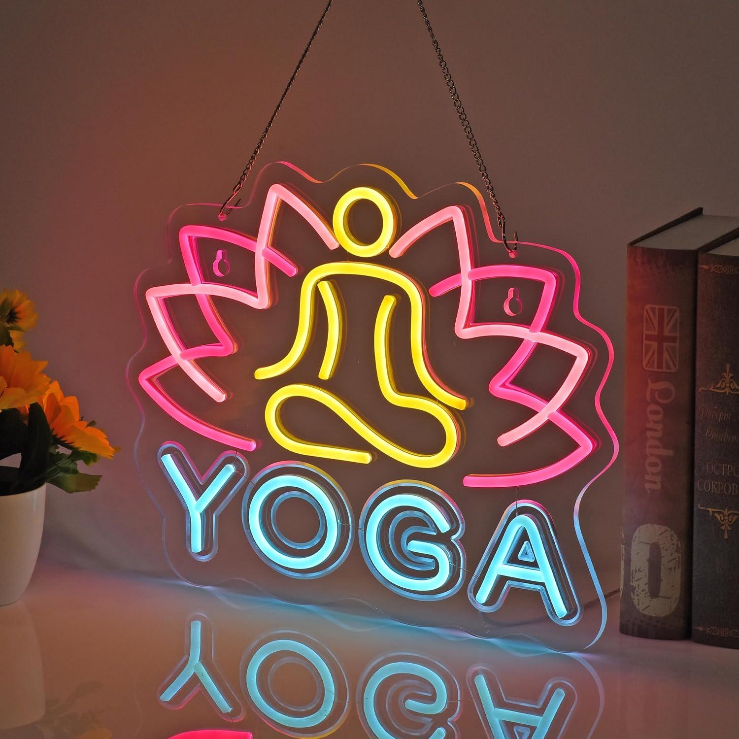 ヨガネオンサイン ネオンライト 壁掛けアート装飾 ホームビジ - Yoga Fitness Rooms のレビューと価格