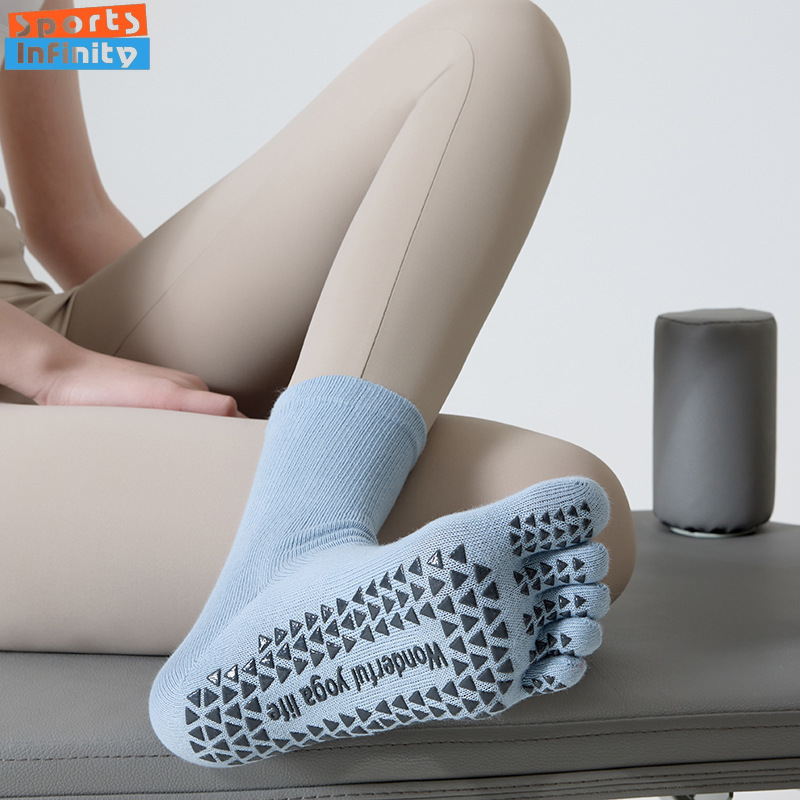 ファッション五本指分割つま先ヨガソックス滑り止め女性用プロフ - Yoga Fitness Youtube のレビューと価格