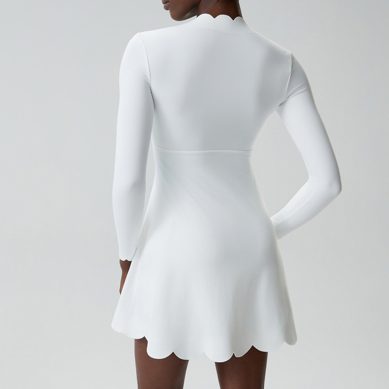 女性ヨガテニススカート無地屋外ランニングスーツ伸縮性のある長 - Yoga Fitness Dress のレビューと価格