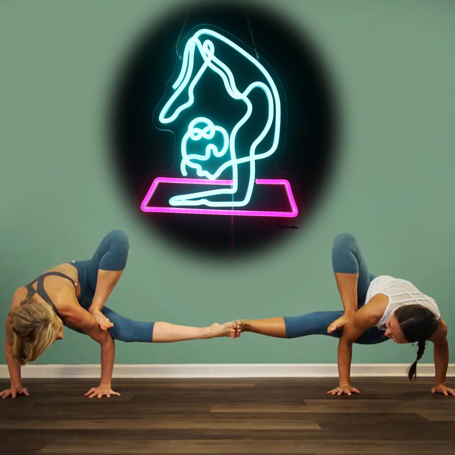 ヨガネオンサイン調光可能なLEDウォールライトフィットネスル - Yoga Fitness Rooms のレビューと価格