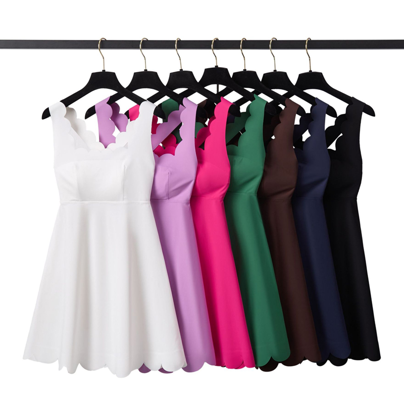 女性テニスヨガドレス無地ストレッチソフトジムスーツブリーズル - Yoga Fitness Dress のレビューと価格